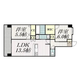 クイーンズレゾン末広【5階】の間取り