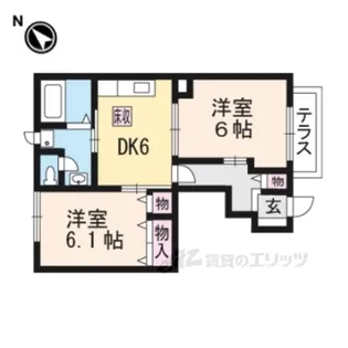 パティオ・アンソレイエ・W【1階】の間取り