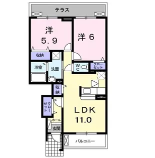 プラシード セレノ D【1階】の間取り