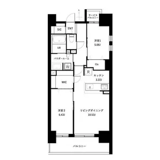 アーバンパーク谷在家【6階】の間取り