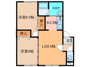 グランドールB館【1階】の間取り