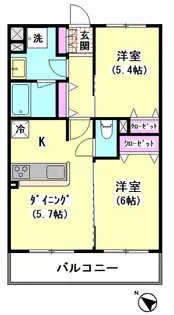 テラッツァ池上【2階】の間取り