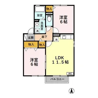 パストラル八幡 B【2階】の間取り