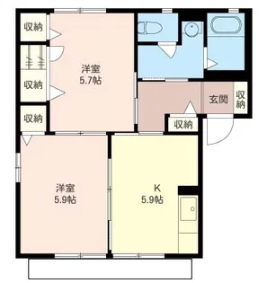 ルシェルブルーA【1階】の間取り