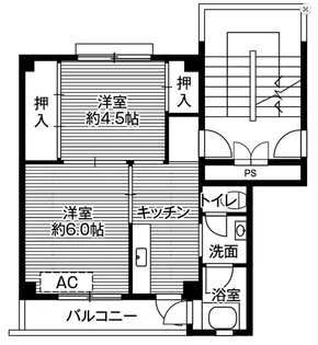 ビレッジハウス仁左平2号棟【5階】の間取り