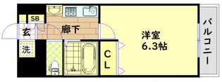 エステムプラザミッドプレイス【2階】の間取り