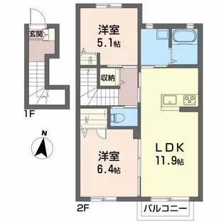 シャーメゾン幕内東【2階】の間取り