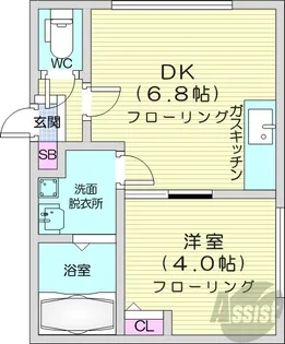 リリーベル琴似【3階】の間取り