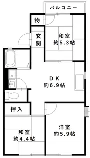 グリーンヒル小金台 D棟【1階】の間取り