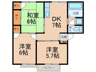 シャンポール平手【2階】の間取り