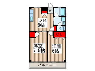ジャンクション若宮II【3階】の間取り