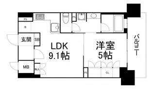 リーガル南久宝寺【14階】の間取り