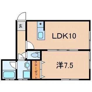 リッチオーク八番館【1階】の間取り