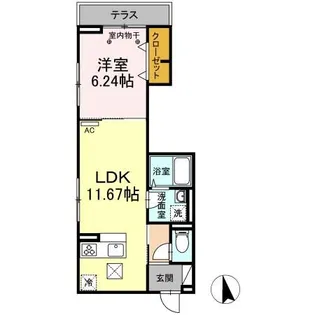 GRANDEUR東葛西【1階】の間取り