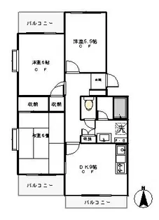 コートさつきヶ丘【1階】の間取り