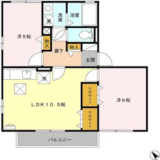 ハイツ クリノン【1階】の間取り