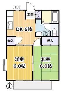 イーストライフ湘南 B棟【1階】の間取り