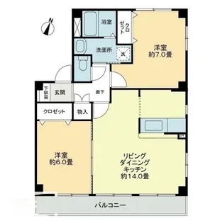 フォブール世俵 B【2階】の間取り