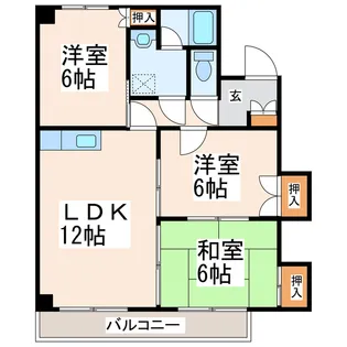 エステート国府【3階】の間取り