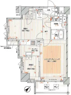 フィールM西新宿【7階】の間取り