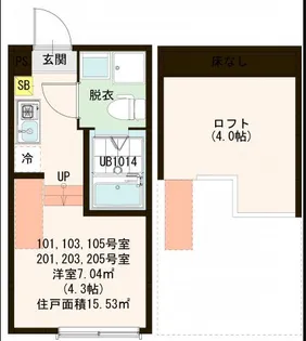 1Rの間取り画像