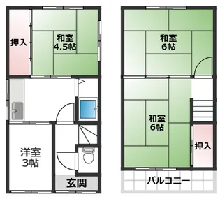 大阪府柏原市古町3【一戸建】の間取り