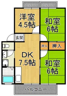 ハイツ椿園2【1階】の間取り