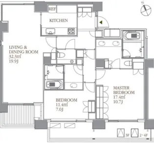 フォレセーヌ霊南坂レジデンス【7階】の間取り