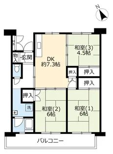 UR津久野南【3階】の間取り