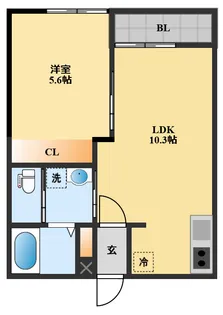 EXCEL長田A【2階】の間取り