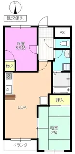 2LDKの間取り画像