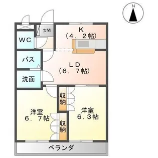 DEARCOATAMOURII【2階】の間取り
