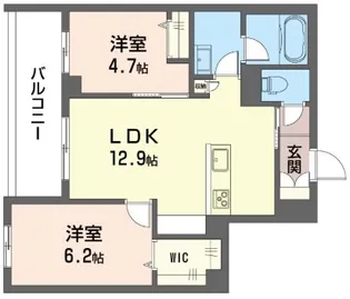 2LDKの間取り画像