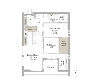 エテルノ大宮【1階】の間取り