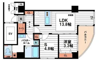 グラシア堺筋本町【2階】の間取り