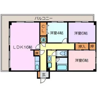 コープ野村水前寺【3階】の間取り