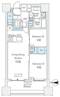 パークコート南麻布【2階】の間取り