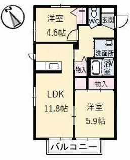 シャーメゾン湯布田【2階】の間取り