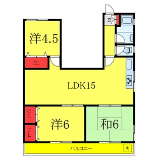 シャトーカネヨ江原【1階】の間取り