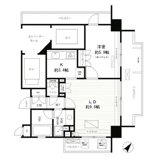 ヴィーナ・パルテール【10階】の間取り