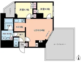 ヴィアーレ四谷【5階】の間取り