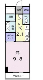 キュ-ズ・リヴィエ-ル【5階】の間取り