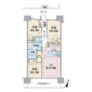愛知県名古屋市名東区一社1【マンション】の間取り