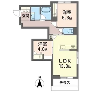 フレジア【1階】の間取り