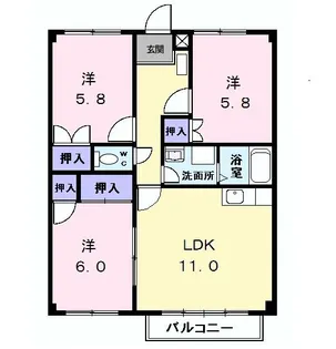ガーデンハウス【2階】の間取り