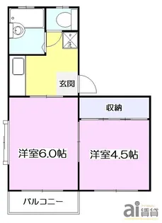 東京都東村山市諏訪町2【アパート】の間取り