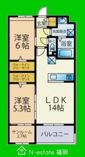 福岡県福岡市西区石丸1【マンション】の間取り