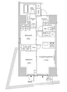 ザ・パークハビオ市ヶ谷イースト【8階】の間取り