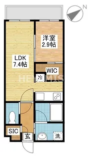 デ・クメール リバーII【3階】の間取り