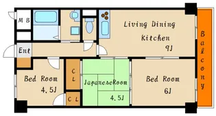 ベネフィス北在家【4階】の間取り